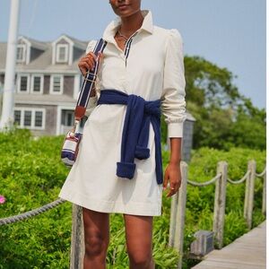 NWT Vineyard Vines Pippa Lightweight Corduroy Cream Long Sleeve Polo Dress SZ M